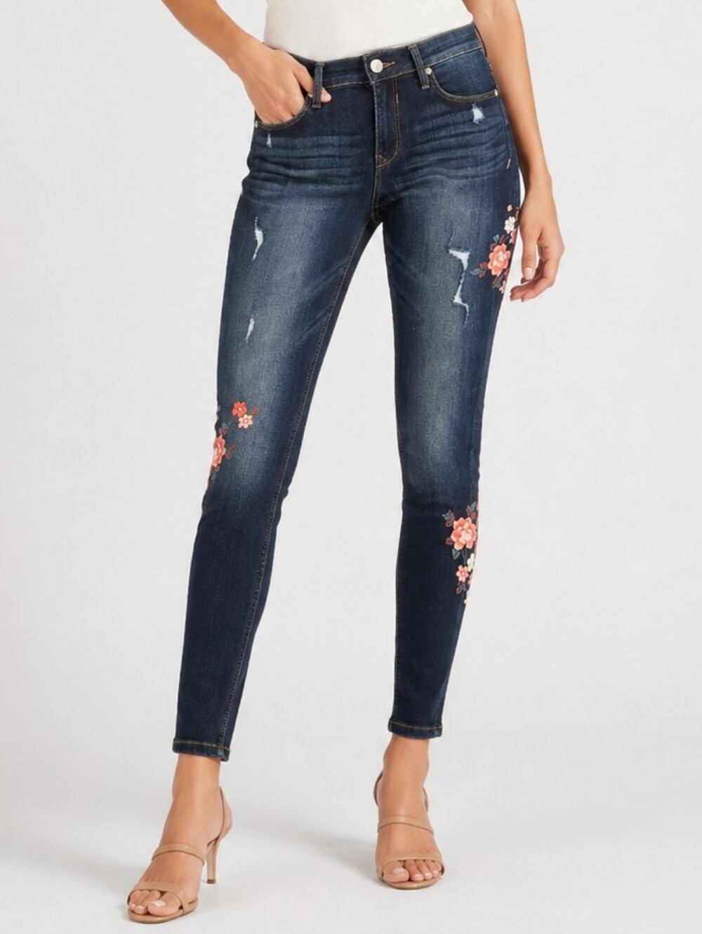❤️ EXPRESS EMBROIDERED MID-RISE SKINNY LEGGING JEANS, 2 (26)